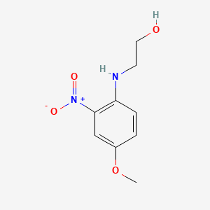 molecular formula C9H12N2O4 B15346102 Ethanol, 2-((4-methoxy-2-nitrophenyl)amino)- CAS No. 57524-53-5
