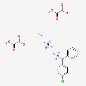 molecular formula C22H27ClN2O8 B15346123 N-(alpha-(p-Chlorophenyl)benzyl)-N'-propylethylenediamine dioxalate CAS No. 23892-73-1
