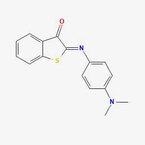molecular formula C16H14N2OS B15346157 Benzo[b]thiophen-3(2H)-one, 2-[[4-(dimethylamino)phenyl]imino]- CAS No. 53633-39-9
