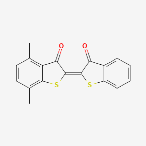 molecular formula C18H12O2S2 B15346218 Benzo[b]thiophen-3(2H)-one, 4,7-dimethyl-2-(3-oxobenzo[b]thien-2(3H)-ylidene)- CAS No. 68516-80-3