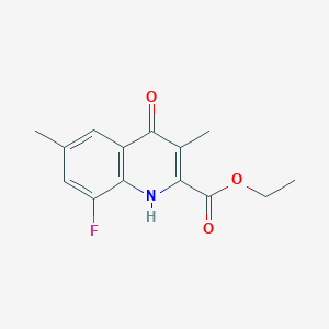 molecular formula C14H14FNO3 B15346222 ethyl 8-fluoro-3,6-dimethyl-4-oxo-1H-quinoline-2-carboxylate 