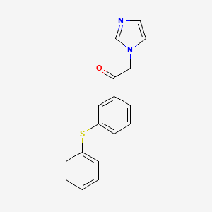 molecular formula C17H14N2OS B15346242 2-(1-Imidazolyl)-3'-(phenylthio)acetophenone CAS No. 73932-18-0
