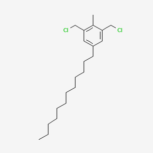 molecular formula C21H34Cl2 B15346271 2,6-Bis(chloromethyl)-4-lauryltoluene CAS No. 68833-59-0