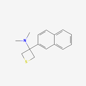 molecular formula C15H17NS B15346401 N,N-dimethyl-3-naphthalen-2-ylthietan-3-amine CAS No. 72000-05-6