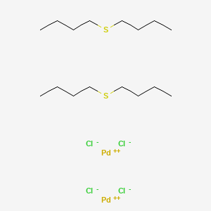 molecular formula C16H36Cl4Pd2S2 B15346419 Palladium, di-mu-chlorodichlorobis[1,1'-thiobis[butane]]di- CAS No. 68630-80-8