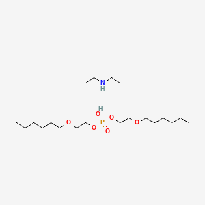 molecular formula C16H35O6P.C4H11N<br>C20H46NO6P B15346449 Diethylammonium bis(2-(hexyloxy)ethyl) phosphate CAS No. 64051-24-7