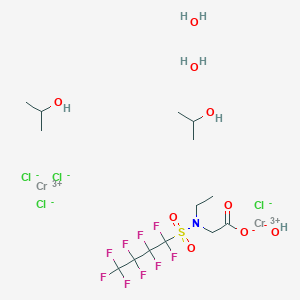 molecular formula C14H28Cl4Cr2F9NO9S B15346508 Einecs 272-646-3 CAS No. 68900-97-0