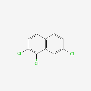 molecular formula C10H5Cl3 B15346560 1,2,7-Trichloronaphthalene CAS No. 55720-34-8