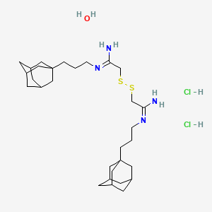 molecular formula C30H54Cl2N4OS2 B15346607 Acetamidine, 2,2'-dithiobis(N-(3-(1-adamantyl)propyl)-, dihydrochloride, hydrate CAS No. 64058-79-3