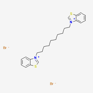molecular formula C24H30N2S2.2Br<br>C24H30Br2N2S2 B15346699 Benzothiazolium, 3,3'-(1,10-decanediyl)bis-, dibromide CAS No. 58474-16-1