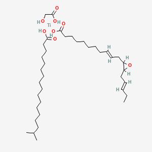 molecular formula C38H70O8Ti B15346764 Titanium, ((hydroxy-kappaO)acetato(2-)-kappaO)(isooctadecanoato-kappaO)(11-(3-(2-pentenyl)oxiranyl)-9-undecenoato-kappaO)- CAS No. 68739-04-8