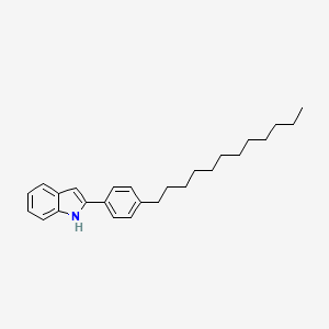 molecular formula C26H35N B15346771 2-(4-Dodecylphenyl)-1H-indole CAS No. 52047-59-3