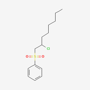 molecular formula C14H21ClO2S B15346806 Sulfone, 2-chlorooctyl phenyl CAS No. 5398-14-1