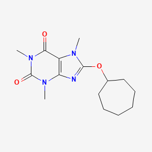 molecular formula C15H22N4O3 B15346824 8-(Cycloheptyloxy)caffeine CAS No. 73747-31-6