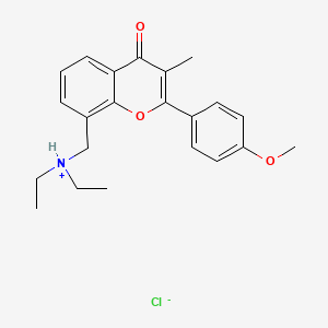 molecular formula C22H26ClNO3 B15346942 3'-(Diethylaminomethyl)-4'-methoxy-3-methylflavone hydrochloride CAS No. 67238-72-6