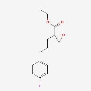 molecular formula C14H17FO3 B15346990 Ethyl 2-(3-(4-fluorophenyl)propyl)oxirane-2-carboxylate CAS No. 78573-73-6