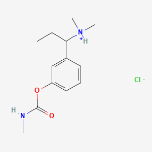 molecular formula C13H21ClN2O2 B15347010 Carbamic acid, methyl-, 3-(1-(dimethylamino)propyl)phenyl ester, hydrochloride CAS No. 63982-42-3