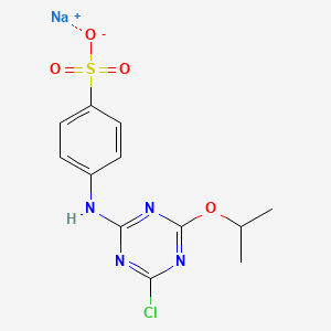 molecular formula C12H12ClN4NaO4S B15347058 Benzenesulfonic acid, 4-[[4-chloro-6-(1-methylethoxy)-1,3,5-triazin-2-yl]amino]-, monosodium salt CAS No. 68413-55-8