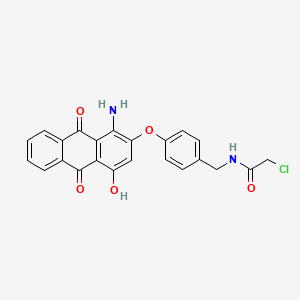 molecular formula C23H17ClN2O5 B15347146 N-((4-((1-Amino-9,10-dihydro-4-hydroxy-9,10-dioxo-2-anthryl)oxy)phenyl)methyl)-2-chloroacetamide CAS No. 57232-98-1