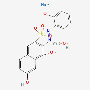 molecular formula C16H10CrN2O7S.Na<br>C16H10CrN2NaO7S B15347235 sodium;chromium(3+);6-hydroxy-4-oxido-3-[(2-oxidophenyl)diazenyl]naphthalene-2-sulfonate;hydroxide CAS No. 94276-29-6