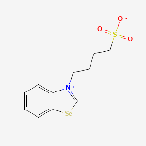 molecular formula C12H15NO3SSe B15347346 Benzoselenazolium, 2-methyl-3-(4-sulfobutyl)-, inner salt CAS No. 63815-80-5