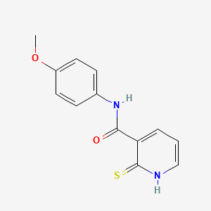 molecular formula C13H12N2O2S B15347372 N-(4-Methoxyphenyl)-2-sulfanylidene-1,2-dihydropyridine-3-carboxamide CAS No. 97936-30-6