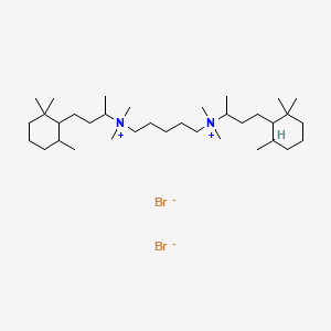 molecular formula C35H72Br2N2 B15347486 Ammonium, pentamethylenebis(1-methyl-3-(2,2,6-trimethylcyclohexyl)propyl)bis(dimethyl-, dibromide CAS No. 66827-14-3
