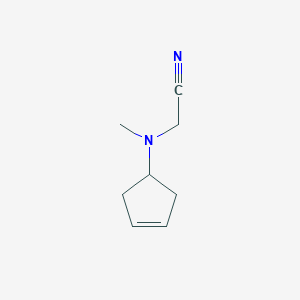 molecular formula C8H12N2 B15347622 Acetonitrile,(3-cyclopenten-1-ylmethylamino)- 