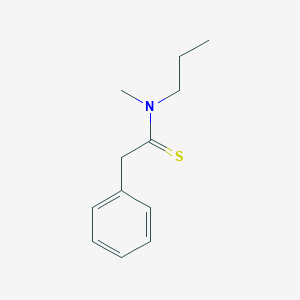 molecular formula C12H17NS B15347627 N-Methyl-2-phenyl-N-propylethanethioamide 