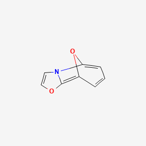 molecular formula C8H5NO2 B15347664 5,9-Epoxyoxazolo[3,2-a]azepine(9CI) CAS No. 251362-43-3