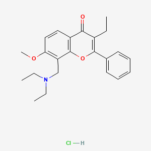 molecular formula C23H28ClNO3 B15347673 Flavone, 8-(diethylaminomethyl)-3-ethyl-7-methoxy-, hydrochloride CAS No. 67238-70-4