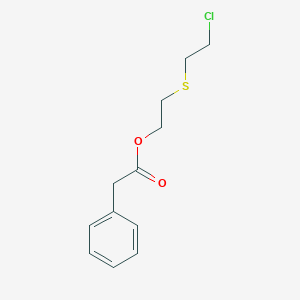 molecular formula C12H15ClO2S B15347749 2-(2-Chloroethylsulfanyl)ethyl 2-phenylacetate CAS No. 91767-54-3