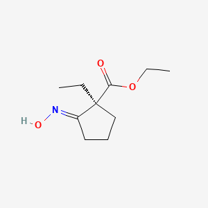 molecular formula C10H17NO3 B15347764 ethyl (1S,2E)-1-ethyl-2-hydroxyiminocyclopentane-1-carboxylate 