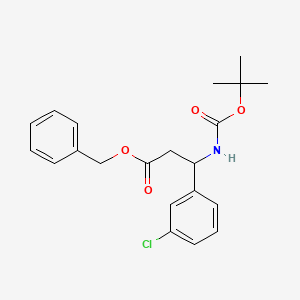 molecular formula C21H24ClNO4 B15347826 Benzyl 3-[(tert-butoxycarbonyl)amino]-3-(3-chlorophenyl)propanoate CAS No. 959246-58-3