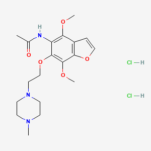 molecular formula C19H29Cl2N3O5 B15347828 N-[4,7-dimethoxy-6-[2-(4-methylpiperazin-1-yl)ethoxy]-1-benzofuran-5-yl]acetamide;dihydrochloride CAS No. 66204-01-1
