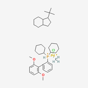 molecular formula C40H63ClO2PPd+ B15347903 Chloro(1-t-butylindenyl)[2-(dicyclohexylphosphino)-2',6'-dimethoxy-1,1'-biphenyl]palladium(II) 