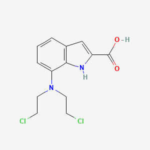 molecular formula C13H14Cl2N2O2 B15347958 Indole-2-carboxylic acid, 7-(bis(2-chloroethyl)amino)- CAS No. 731-76-0