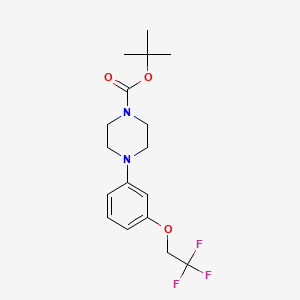 molecular formula C17H23F3N2O3 B15348124 tert-butyl 4-[3-(2,2,2-trifluoroethoxy)phenyl]piperazine-1-carboxylate 