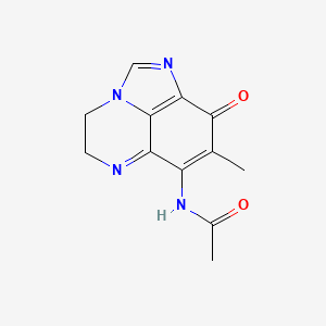 molecular formula C12H12N4O2 B15348288 N-(6-methyl-5-oxo-1,3,9-triazatricyclo[6.3.1.04,12]dodeca-2,4(12),6,8-tetraen-7-yl)acetamide 