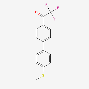 molecular formula C15H11F3OS B15348317 2,2,2-Trifluoro-1-(4'-methylsulfanyl-biphenyl-4-yl)-ethanone CAS No. 893407-15-3