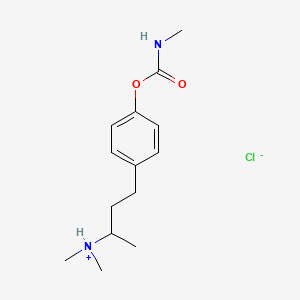 molecular formula C14H23ClN2O2 B15348319 Carbamic acid, methyl-, 4-(3-(dimethylamino)butyl)phenyl ester, hydrochloride CAS No. 64059-20-7
