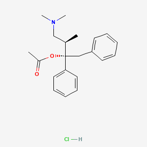 molecular formula C21H28ClNO2 B15348330 (1S,2R)-1-Benzyl-3-(dimethylamino)-2-methyl-1-phenylpropyl Acetate Hydrochloride (Acetoxyphene Hydrochloride) 