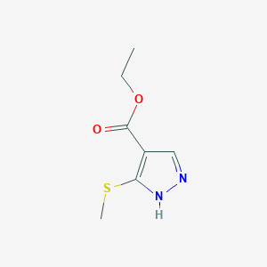 molecular formula C7H10N2O2S B15348337 ethyl 5-methylsulfanyl-1H-pyrazole-4-carboxylate 