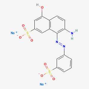 molecular formula C16H11N3Na2O7S2 B15348352 Disodium 7-amino-4-hydroxy-8-[(3-sulfonatophenyl)azo]naphthalene-2-sulfonate 