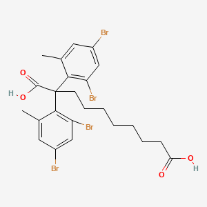 molecular formula C24H26Br4O4 B15348365 Decanedioic acid,bis(2,4-dibromo-6-carboxyphenyl)ester(9ci) 