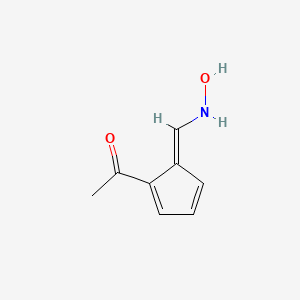 molecular formula C8H9NO2 B15348393 Ethanone, 1-[5-[(hydroxyamino)methylene]-1,3-cyclopentadien-1-YL]-, (E)-(9CI) 