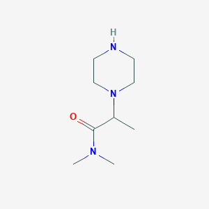 molecular formula C9H19N3O B15348513 N,N-Dimethyl-2-(piperazin-1-yl)propanamide CAS No. 86906-72-1
