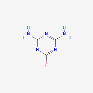 molecular formula C3H4FN5 B15348537 s-Triazine, 2,4-diamino-6-fluoro- CAS No. 823-95-0