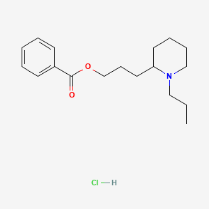 molecular formula C18H28ClNO2 B15348615 gamma-(1-Propyl-2-piperidyl)propyl benzoate hydrochloride CAS No. 78219-50-8