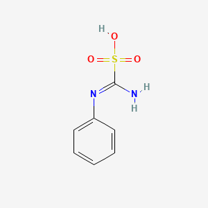 molecular formula C7H8N2O3S B15348662 Methanesulfonic acid, 1-imino-1-(phenylamino)- CAS No. 25343-52-6